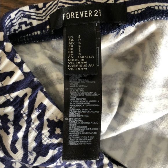 Blue & White Aztec Print Leggings - Picture 3 of 3